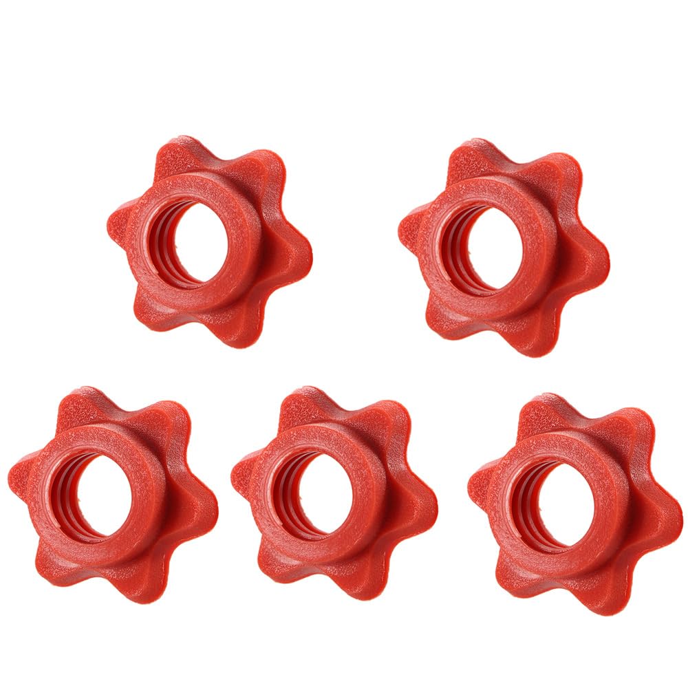 5Pcs Spinlock Collars,Anti-Slip Barbell Clips Dumbbell Hex Nut Barbell Spin-Lock Collars Screw Clamps for Dumbell Weight Lifting Fitness Training