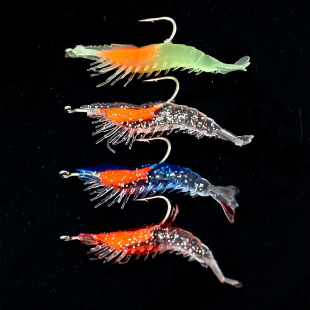 EYAKEG Pre-Rigged Shrimp Crawfish Soft Plastic Fishing Lures, Premium Durable Swimbaits for Freshwater Saltwater, Fishing Jigs for Bass- Amazing Fishing Gifts- Store Separately, Prevent Melting