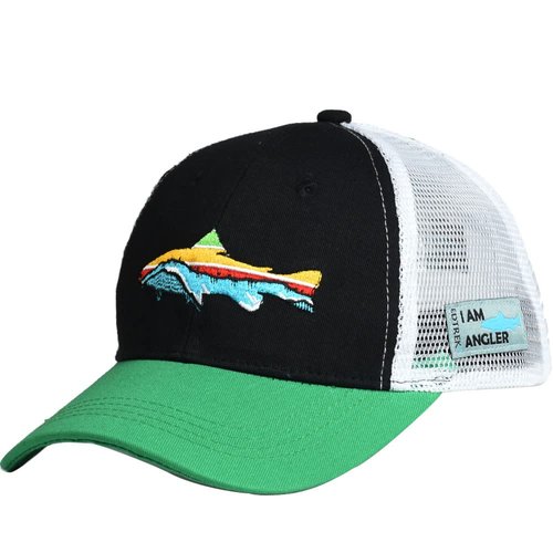 EDTREK Elite Youth Performance Mesh Hat - Boys Girls Hunting Hat and Fishing Hat (Black - Green)