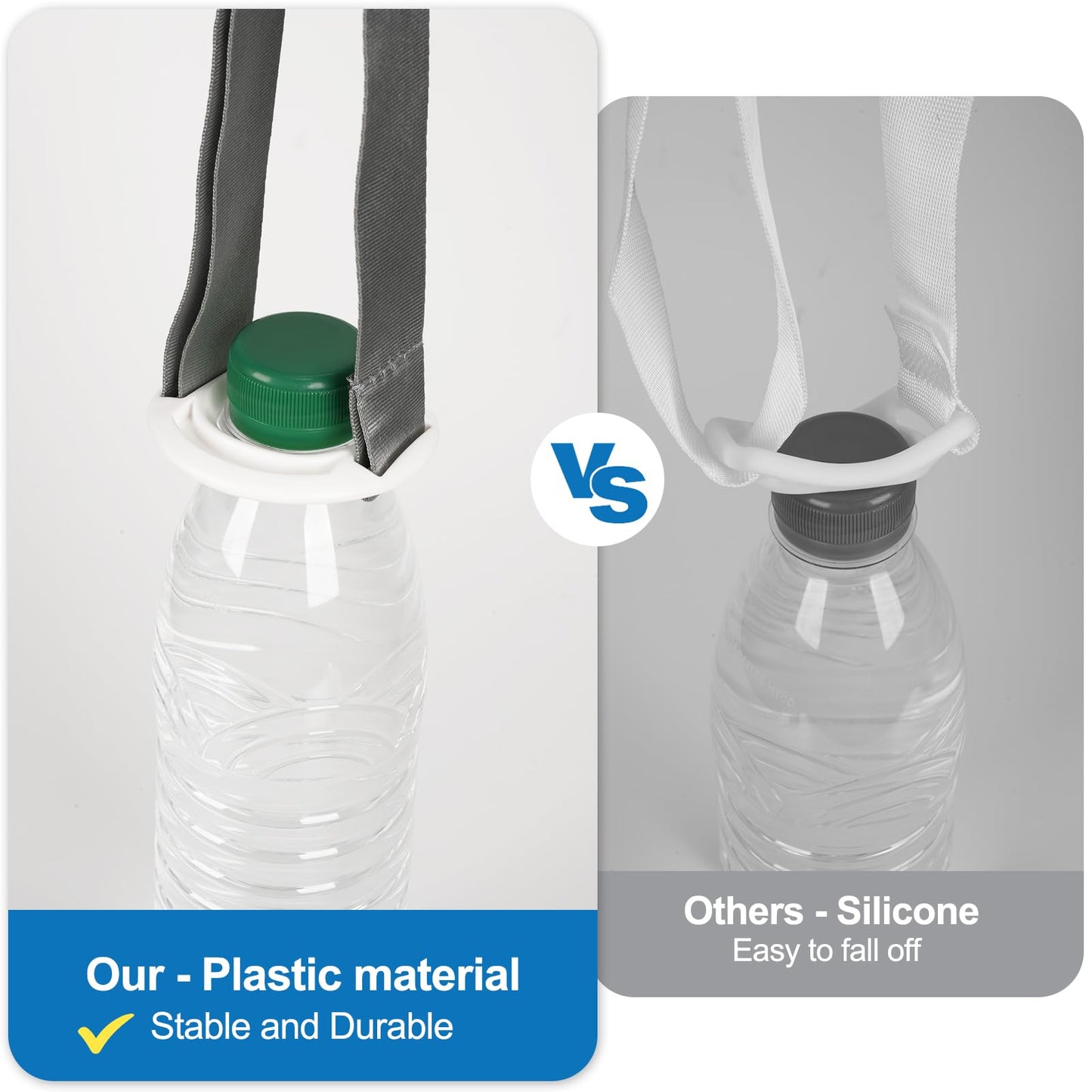 Generic 4 Pack Water Bottle Holder Lanyard, Adjustable Shoulder Strap for 16.9 fl oz Bottles, White