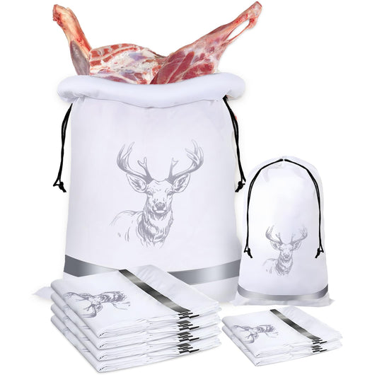 FUYITE 6 Pack Game Bags - Elk Hunting Meat Bags, Reusable Waterproof & Breathable with Reflective Tags, 30''x18.5''/4pcs, 15''x10''/2pcs