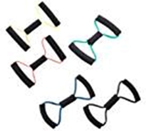 CanDo 5 Piece Bowtie Exercise Tubing Set, Yellow Through Black, 14 Inch