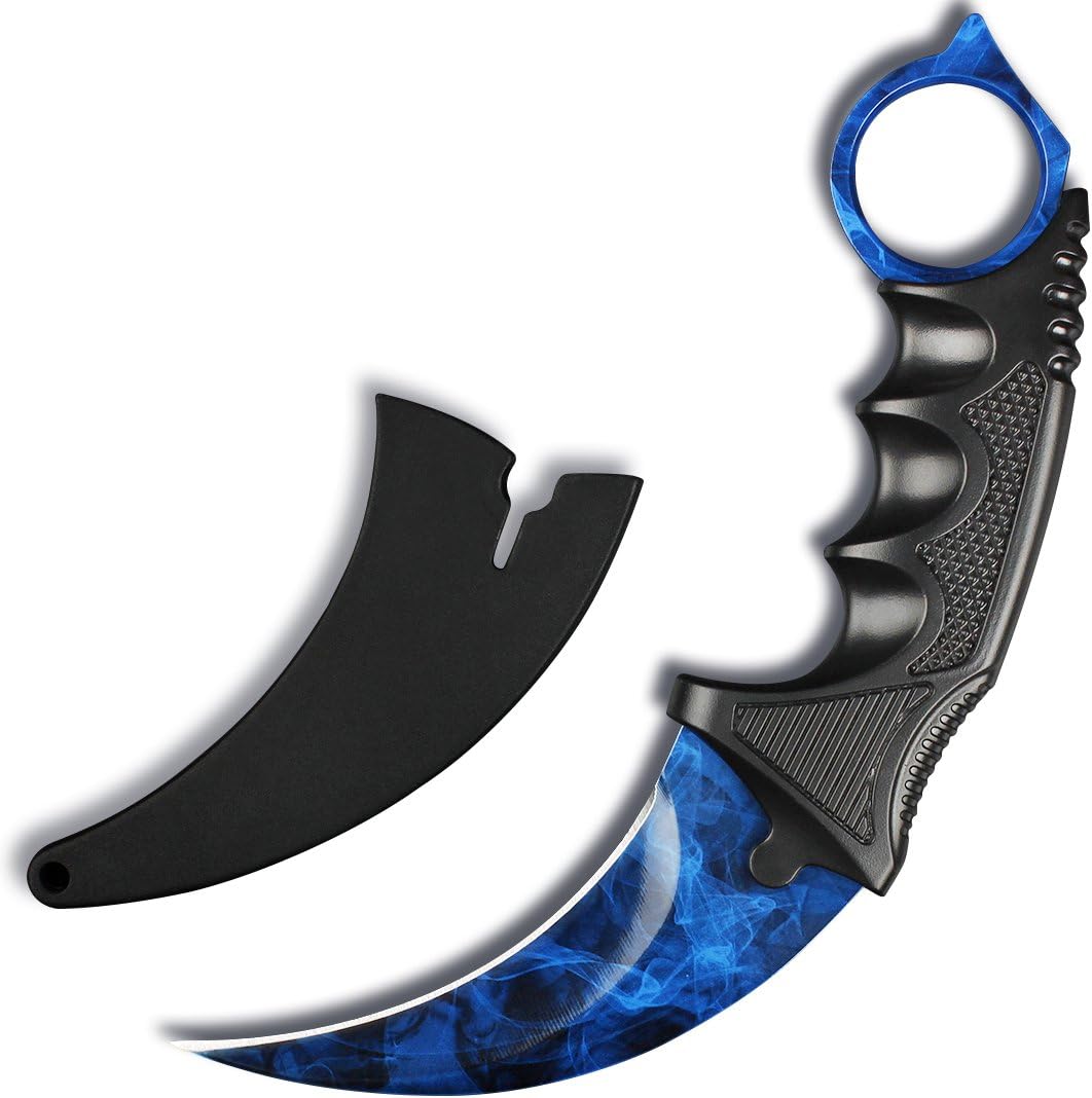Andux Karambit Camping Hunting Tool with Cord ZD-01 (Purple-White)
