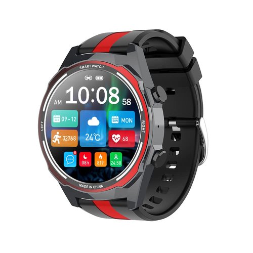 W@nyou 1.6 Inch Large Screen Smartwatch, 60 Days Extra Long Standby Large Men Smartwatch (Receive/Dial Calls), Android iOS Fitness Tracker with Heart Rate Sleep Monitor Sport Waterproof (Red)