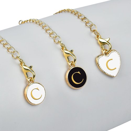 Letter Charm Accessories For Stanley Cup,3Pcs Initial Name ID Personalized Handle Charms For Stanleys/Simple Modern Tumbler Identification,Applied to Schoolbag Zippers,Purses,Bracelet, Keychain