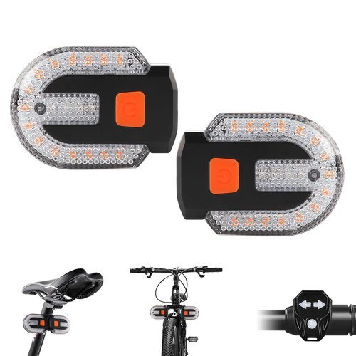 TEGUANGMEI 2PCS Bike Tail Light with Turn Signal, Split Bicycle Rear Lights Wireless Remote Control USB Rechargeable Turn Signal Bike Taillights for Cycling, Cyclist Safety Warning Bike Light 5 Mode