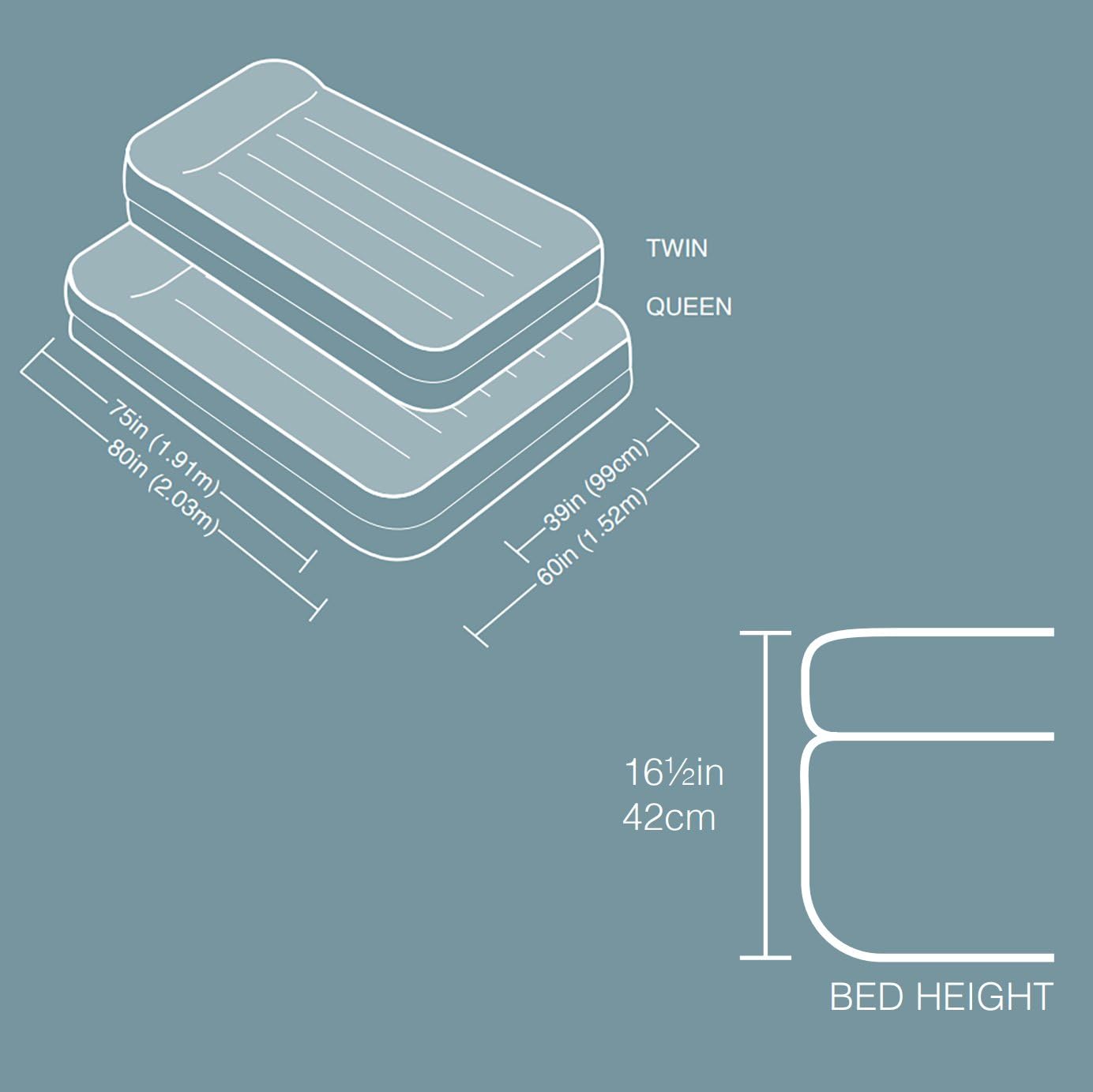 Intex 66707E Comfort Bed - Rising Comfort Twin Airbed with built-in Electric Pump