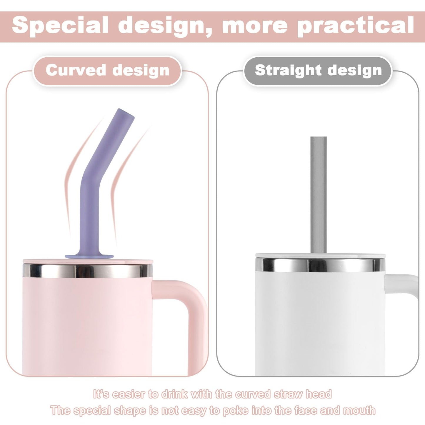 5pcs Replacement Straw for Hydro Flask Travel Tumbler 40/32/28/20oz, Reusable BPA Free Silicone Straws and Cleaning Brush for Hydroflask Water Bottle Accessories Parts (5 Colors)