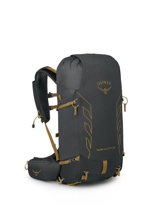 Osprey Talon Velocity 30L Men's Hiking Backpack, Dark Charcoal/Tumbleweed, S/M
