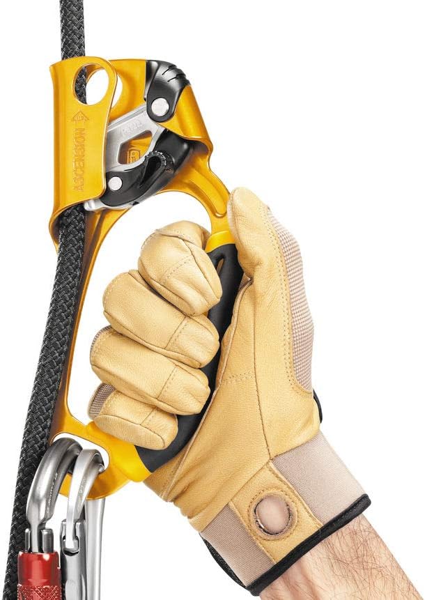 PETZL Ascension Ascender - Ergonomic Handled Rope Ascender for Climbing and Rigging - Yellow - Right