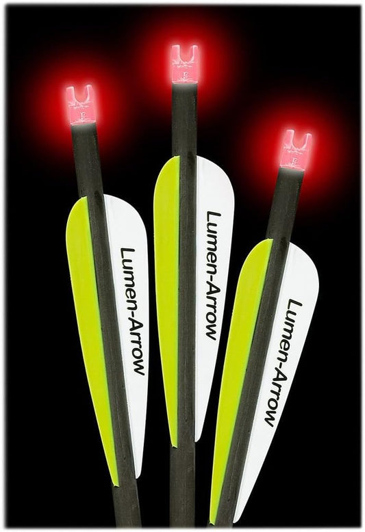 Lumenok Lumen-Arrow 20-Inch Carbon Bolts with Capture Nocks (3-Pack), Red