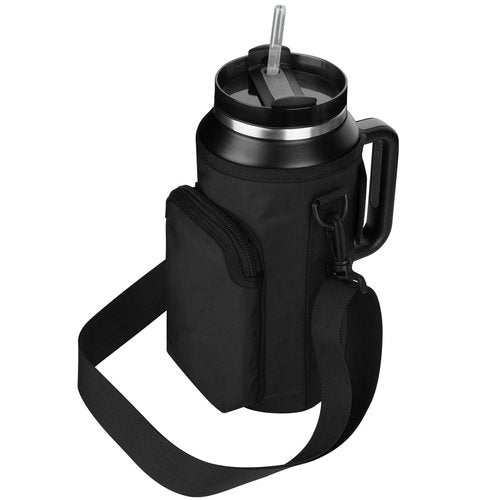 Xxerciz Water Bottle Carrier Bag for Stanley 64oz Tumbler with Handle, Water Bottle Holder with Adjustable Strap, Bottle Sling Sleeve with Phone Pouch, Stanley Cup Accessories for Walking Hiking