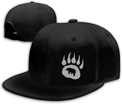 Tijeyi Native American Bear Claw Snapback Hats for Men Baseball Cap Adjustable Men's Hats & Caps Flat Bill Trucker Dad Gift Teen Hats for Boys Black Hat Funny Animal Cap