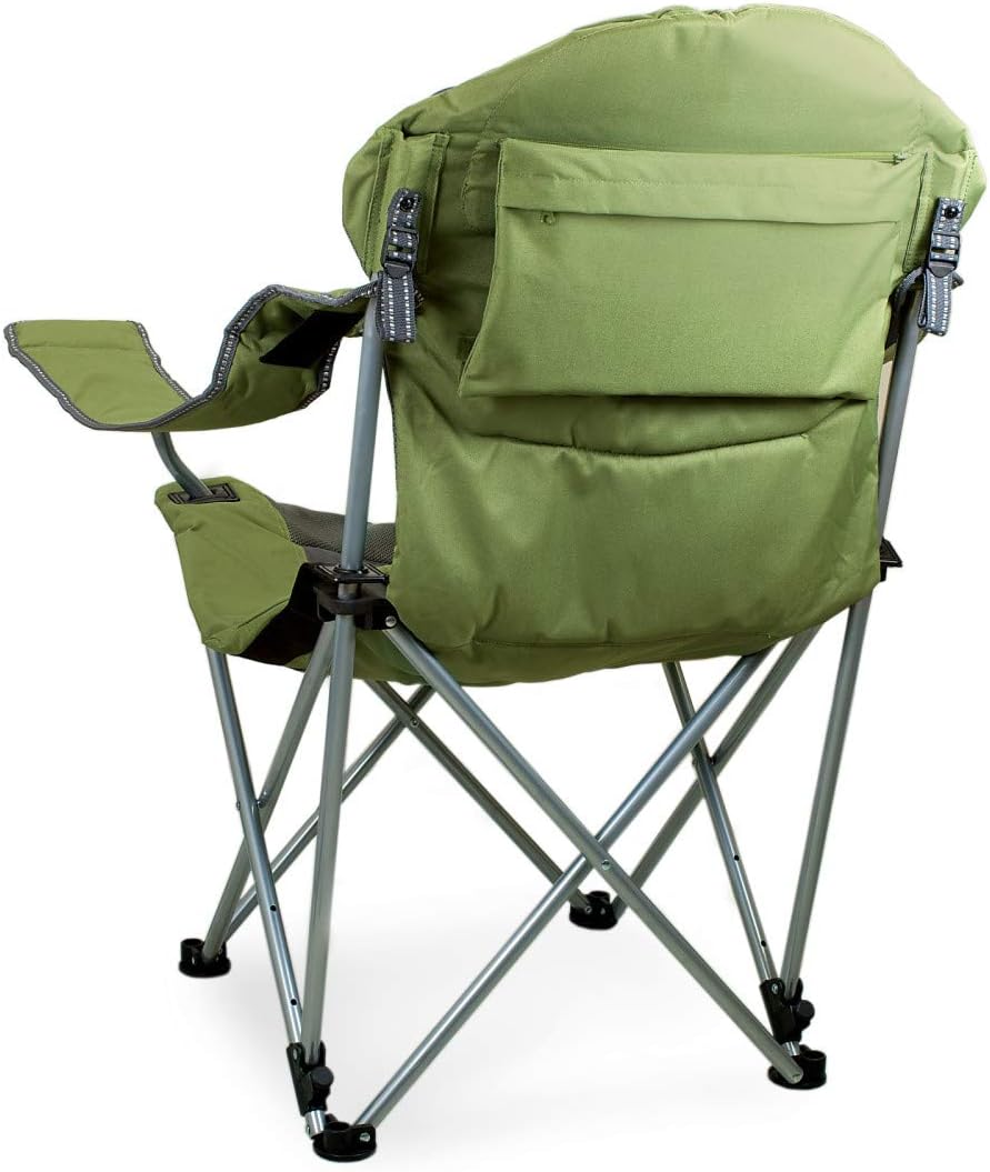 Picnic TIME Reclining Camp Chair, Beach Chair for Adults, Sports Chair with Carry Bag
