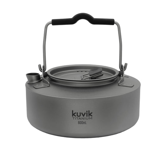 Kuvik Titanium Kettle 600ml (20.3 oz) - Ultralight and Compact Kettle for Backpacking, Camping, and Home