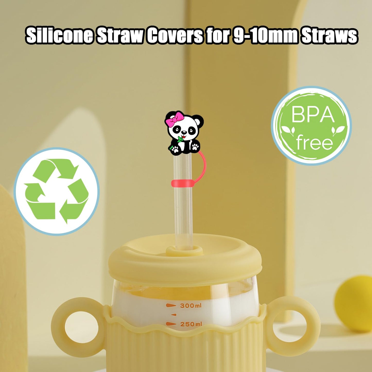 8 Packs Straw Cover Cap for Stanley Cup, Silicone Straw Topper Compatible with 30&40 Oz Tumbler with Handle, 10mm Reusable Straws Tips Lids, Red