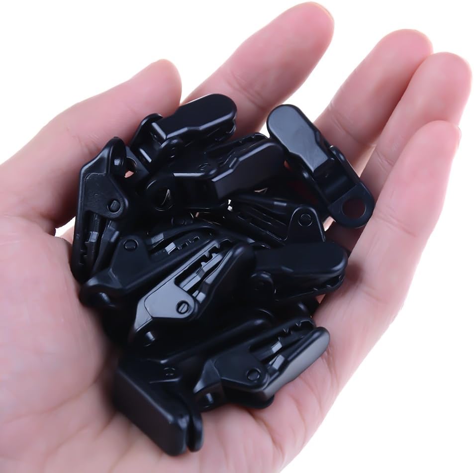 20 Pack Small Tarp Awning Clamp Set - Black Tarp Clips Jaw Tent Snaps for Camping