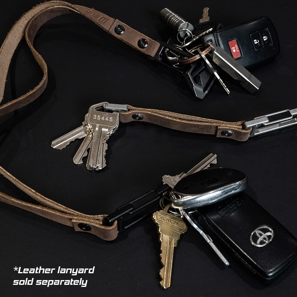 Exceed Designs TIRANT Latch (Jet-Black) Minimal 6Al-4V Titanium Carabiner & Bottle Opener - Keychain, Key Rings, or Key Organizer