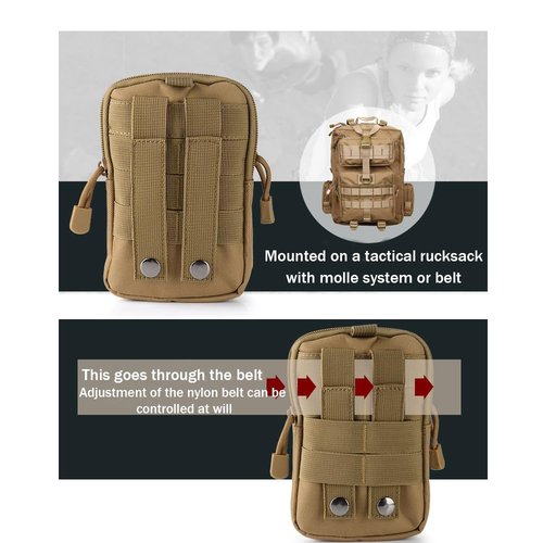Outdoor Tactical Waist Bag Molle Pouch Military Hip Waist Compact Belt Bag Pouch Wallet Camping Phone Power Bank Camping Hiking Gear Tool Organizer