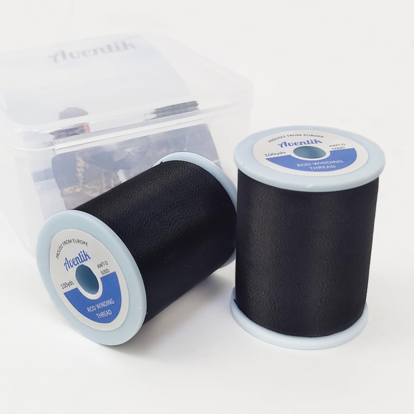 Aventik Fishing Rod Wrapping Thread for Rod Guide Buliding,2PCS 100Yds/Spool 500D Nylon Threads Tip Guide Eyelet Winding Line Broken Fishing Pole Repair Kits(2 Pack Black Nylon Thread)