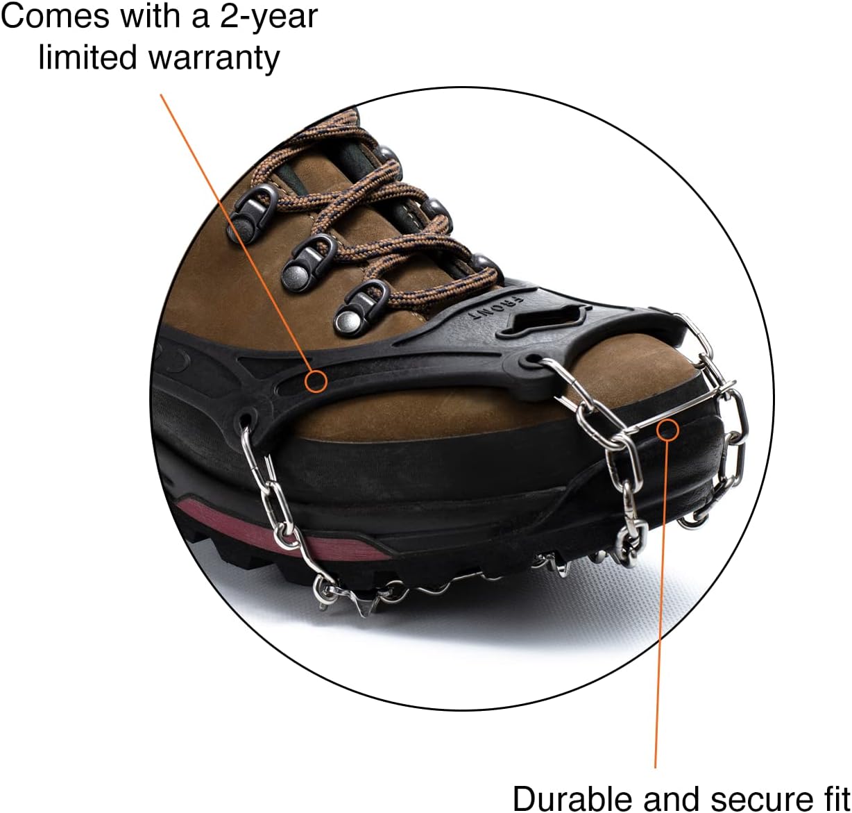 FreeSteps6 Crampon, Ice Cleat All-Purpose Traction System for Packed Snow & Ice Conditions