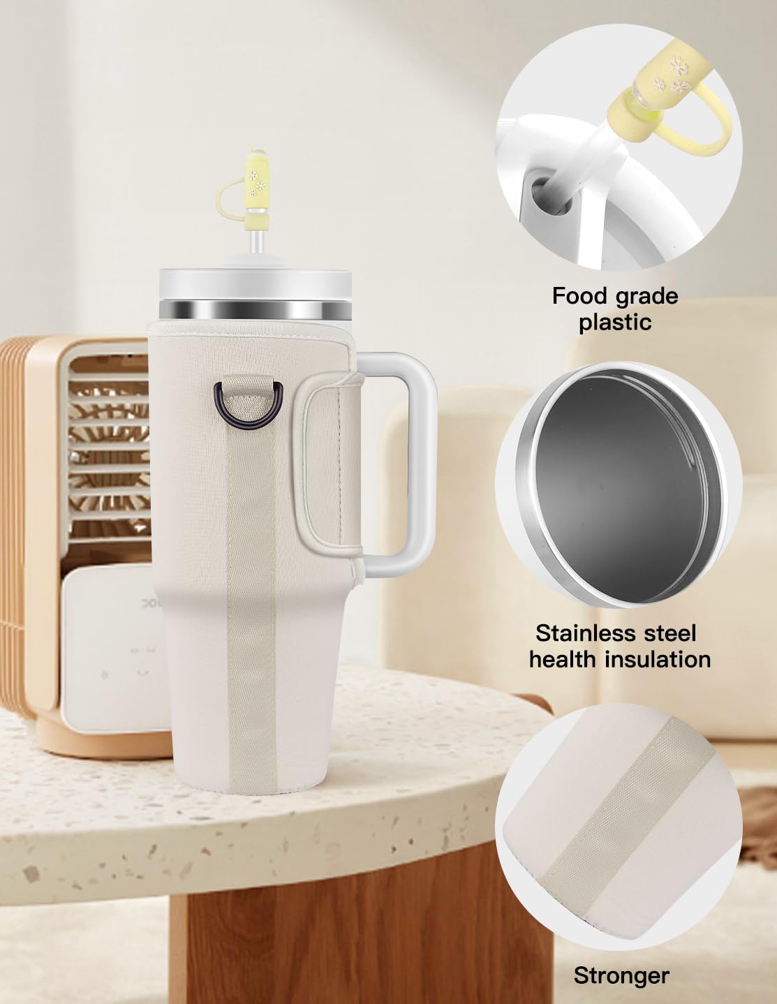 Joweese Water Bottle Carrier Bag Accessories for Stanley 40oz Tumbler with Handle,Travelling Camping Outdoor Sports Water Bottle Holder, Portable Water Cup Bags Strap Pouch for Stanley Cup