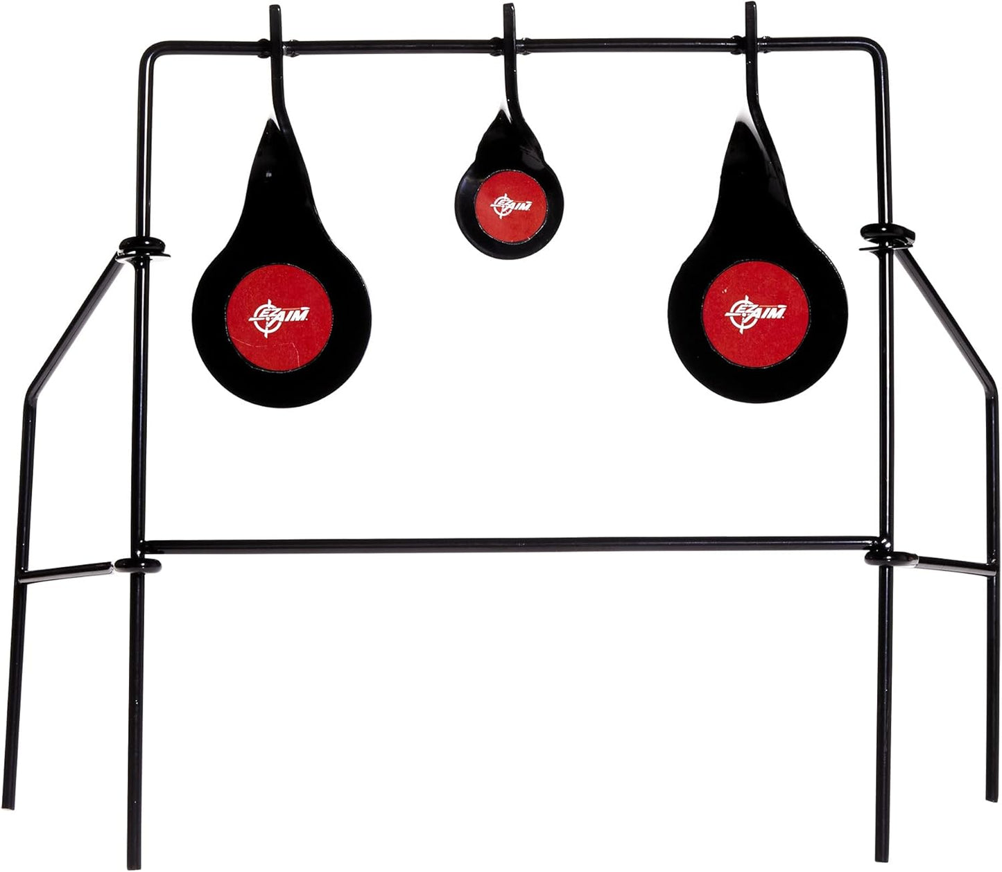 EZ Aim Metallic Triple Spinner Target System, Rimfire .22 Cal. and Air Guns, Shooting Target 12"W x 13"H, Black/Red