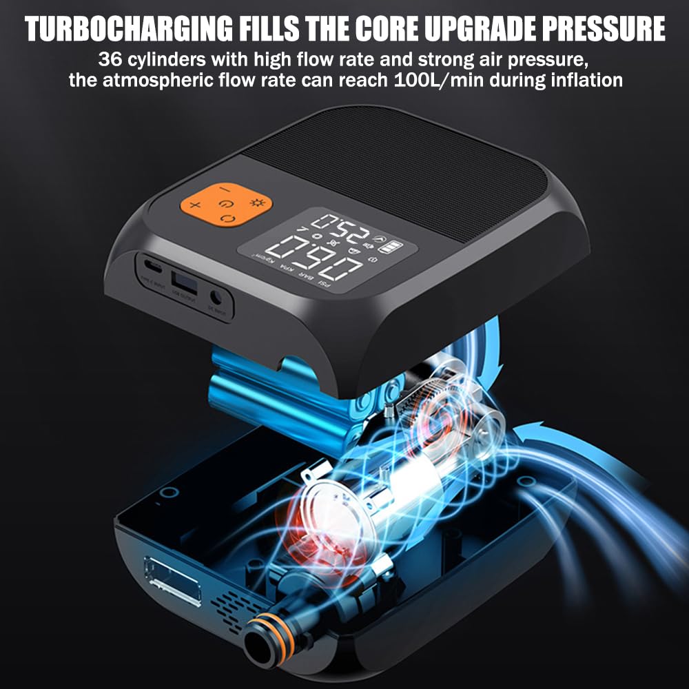 3T6B Rechargeable Paddle Board Pump with 8000mAh Battery,25PSI High Pressure SUP Pump & Car Adapter Powered Portable Electric Air Pump,for Stand Up Paddle Boards,Boats,Tent and Kayaks