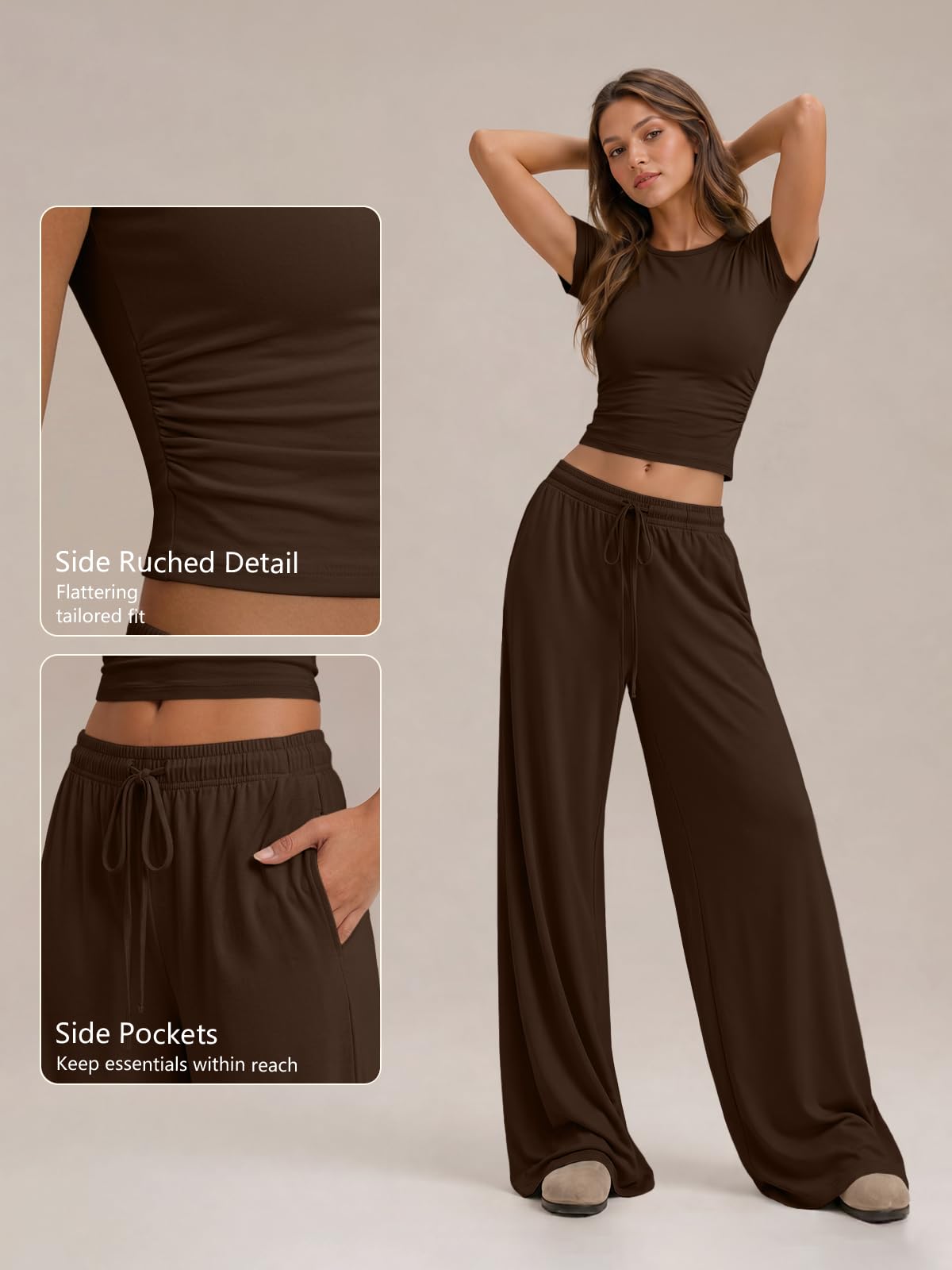 Trendy Queen Womens 2 Two Piece Set 2026 Summer Workout Vacation Gym Clothes Fall Fashion Lounge Matching Airport Travel Outfit Resort Wear Fitness Athleisure Clothing