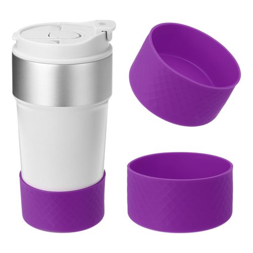 PATIKIL Silicone Water Bottle Boot, 2 Pcs 4 Inch Water Bottle Protective Sleeves 32-40 oz Anti-Slip Bottom Cover Sleeve Accessory Protector for Sports Water Bottles, Dark Purple