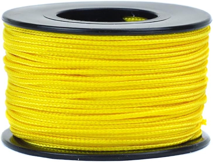 Micro Sport Cord 1.18mm X 125 Ft Small Spool Lightweight Braided Cord (Yellow)