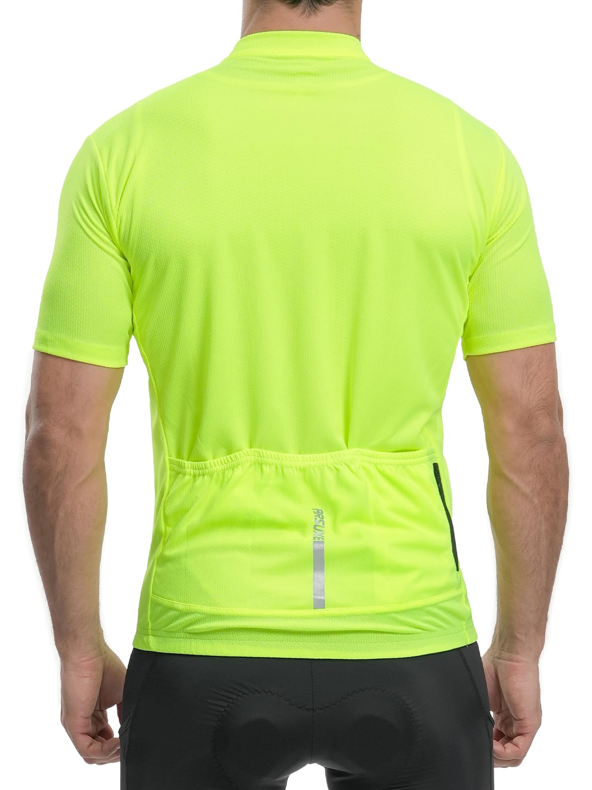 ARSUXEO Mens Cycling Jersey Short Sleeves Slim Fit Bike Bicycle Biking Shirt for Road Gravel Mountain Bike Green Size X-Large