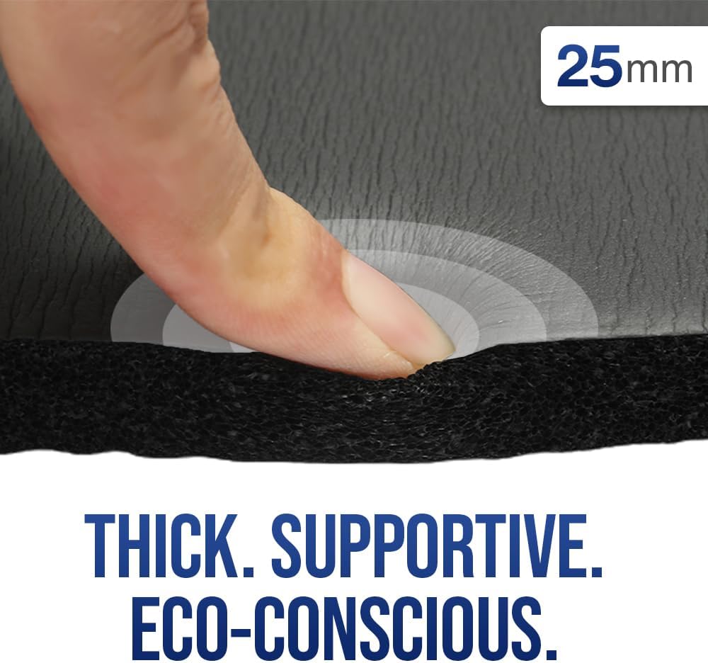 Impulse Yoga Knee Pads Cushion, Thick 1" (25mm) Workout Mat Provides Cushion for Kneeling & Elbows, Non-Slip & Portable Exercise Knee Pad for Yoga, Elbow, Wrist Pain, Planks, Pushups & Floor Exercises