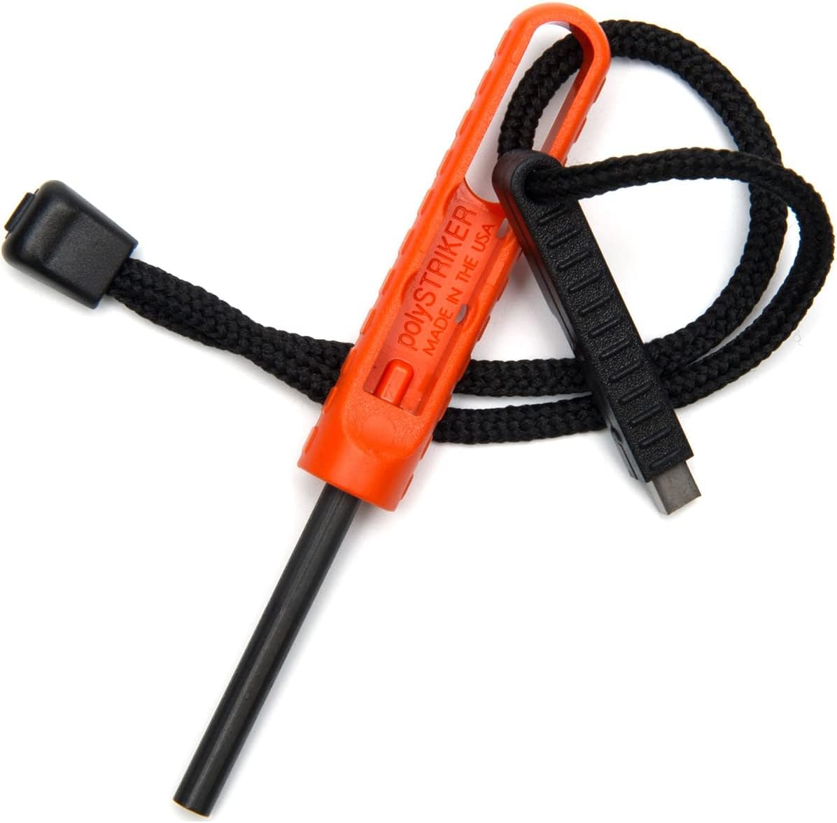 EXOTAC - polySTRIKER Lightweight Ferrocerium Fire Starter with Snap-in Striker for Emergency Kits, Campfires, Hiking, and Survival Supplies