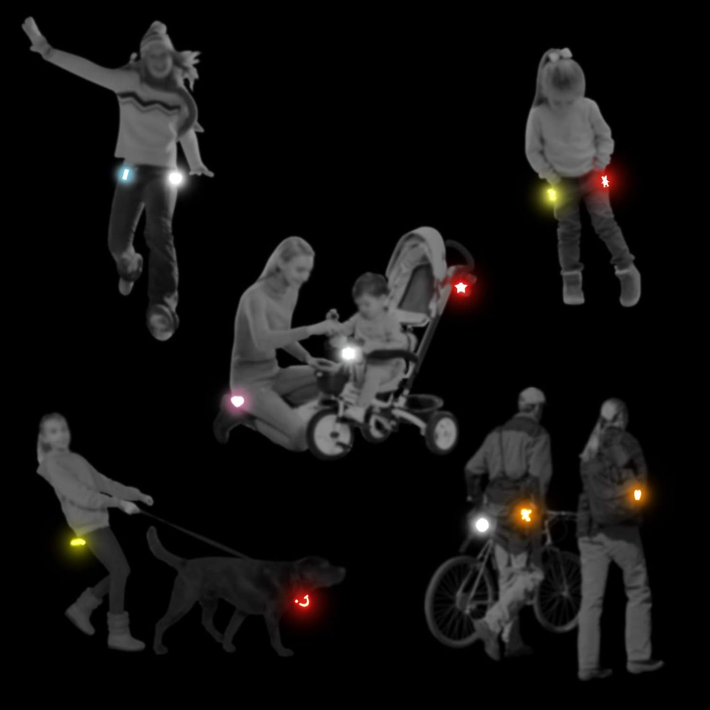 4Pcs Safety Reflector - Stylish Reflective Gear for Jackets, Bags, Purses, Backpacks, Strollers and Wheelchairs