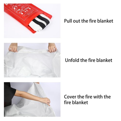 RKZCT Fire Blankets Emergency for Home - 4 Pack 40"x40" Fire Blanket for Home and Kitchen, Fire Retardant Blankets, Fiberglass Fireproof Blanket for Camping