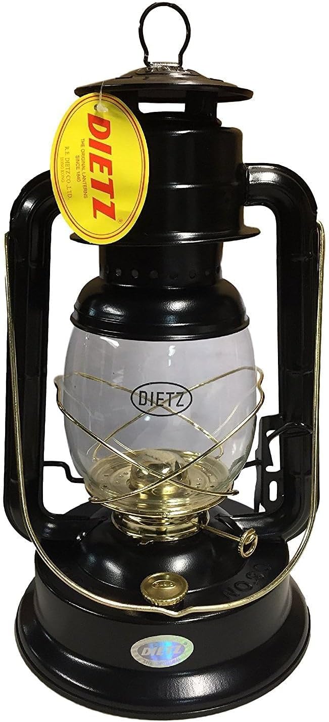 Oil Burning Lantern - Dietz #90 D-Lite in Black and Gold for Outdoor Use