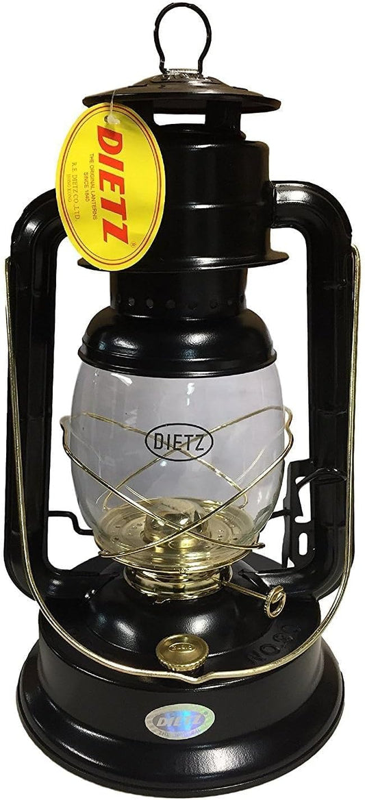 Oil Burning Lantern - Dietz #90 D-Lite in Black and Gold for Outdoor Use