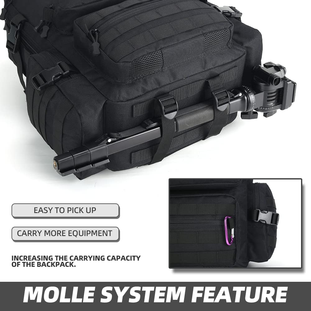 Lovelinks21 Hiking Trekking Rucksack Military Hiking Backpack 3 Day Molle Assault Pack Waterproof EDC Bag for Outdoor