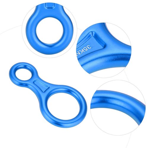 Sunicon Climbing Rescue Figure 8 Descender, 35kN Large Bent-Ear Rigging Plate Heavy Duty and High Strength Rappel Device Equipment for Rappelling Belaying Tree Climbing Aerial Silks Rigging