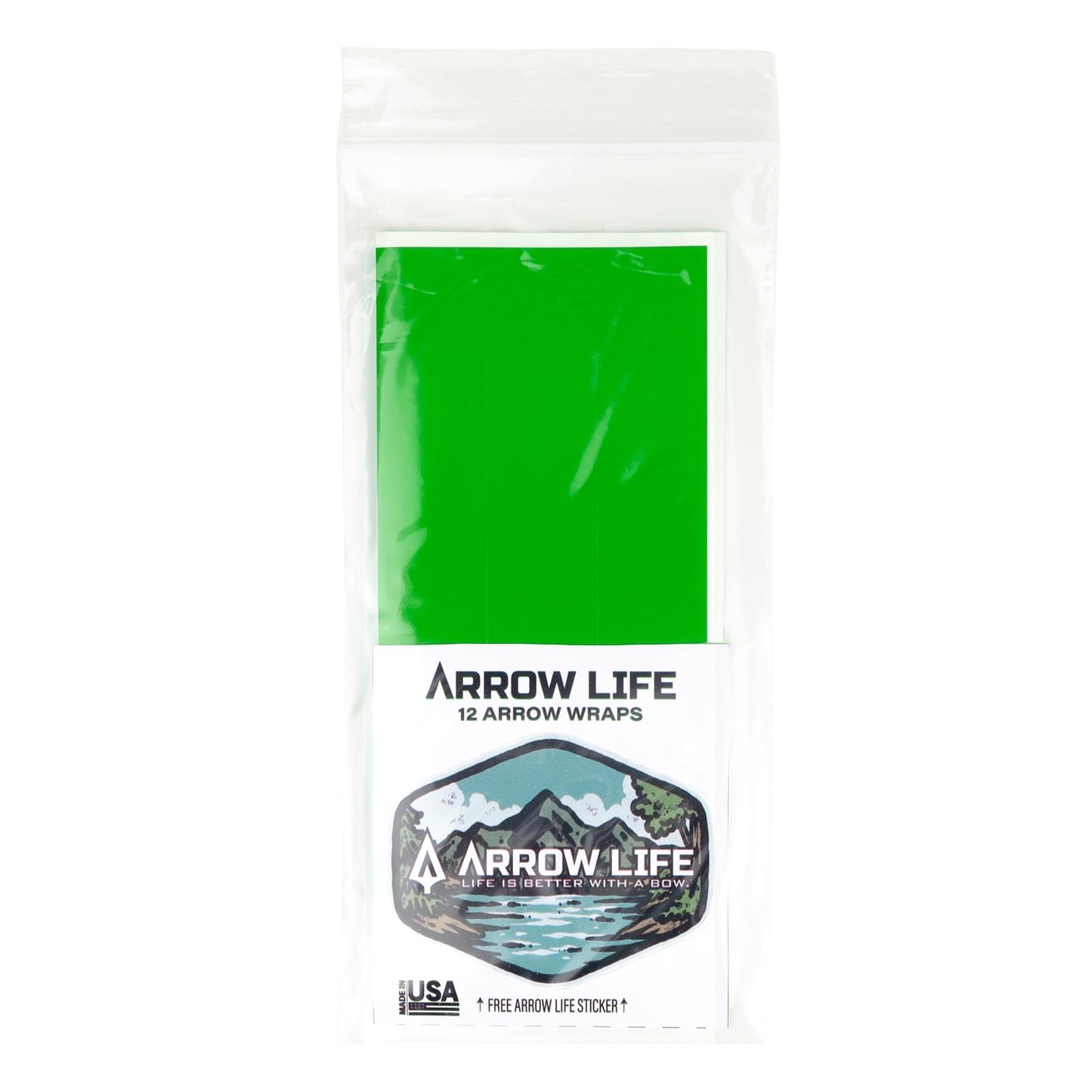 Arrow Life 6" Arrow Wraps 12 Pack Green 1" Width