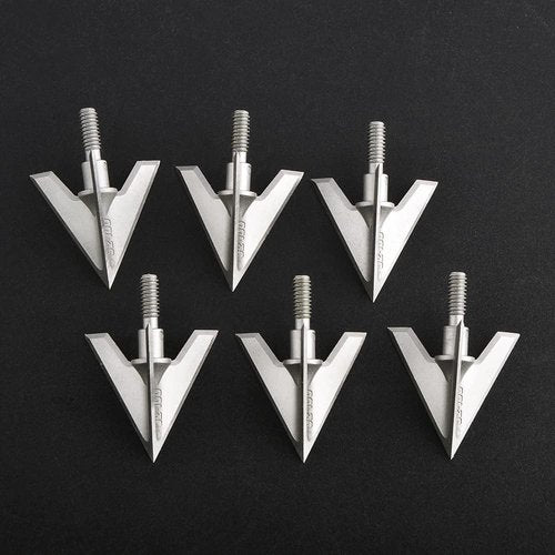 Bgary Archery Broadheads 100 Grain 6 Pack Solid 3 Blades Fixed Hunting Broadheads for Crossbow Compound Bows Silvery