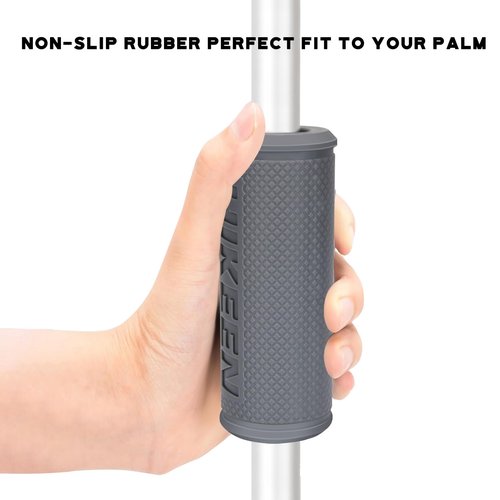 Hikeen Thick Bar Dumbbell Grips, Non Slip Hard Rubber Barbell Grips for Weight Lifting, Muscle Building - 1.77" Outer Diameter