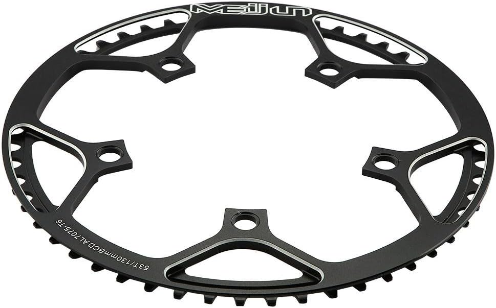 Aluminum Alloy Chainring, Mountain Bike Front Chainring, Single Speed 53T (Black)