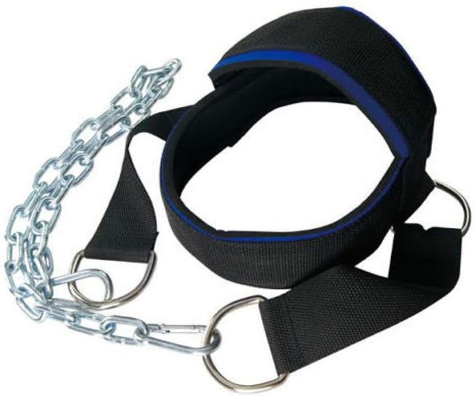 Padded Neck Training Head Harness with Chain Weight Lifting Chin & Head Neck Exerciser Straps Gym Bodbuilding Equipment for Stronger Neck