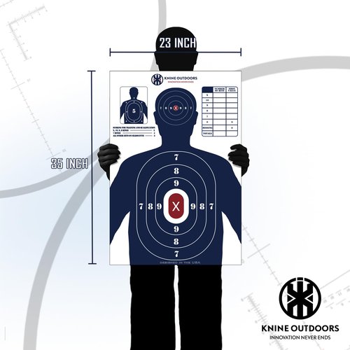 KNINE OUTDOORS 1 Pack Shooting Target Stand for Outdoors, Durable Iron Stand with Adjustable Base for Paper Targets, Includes 23x35 inch Paper Targets