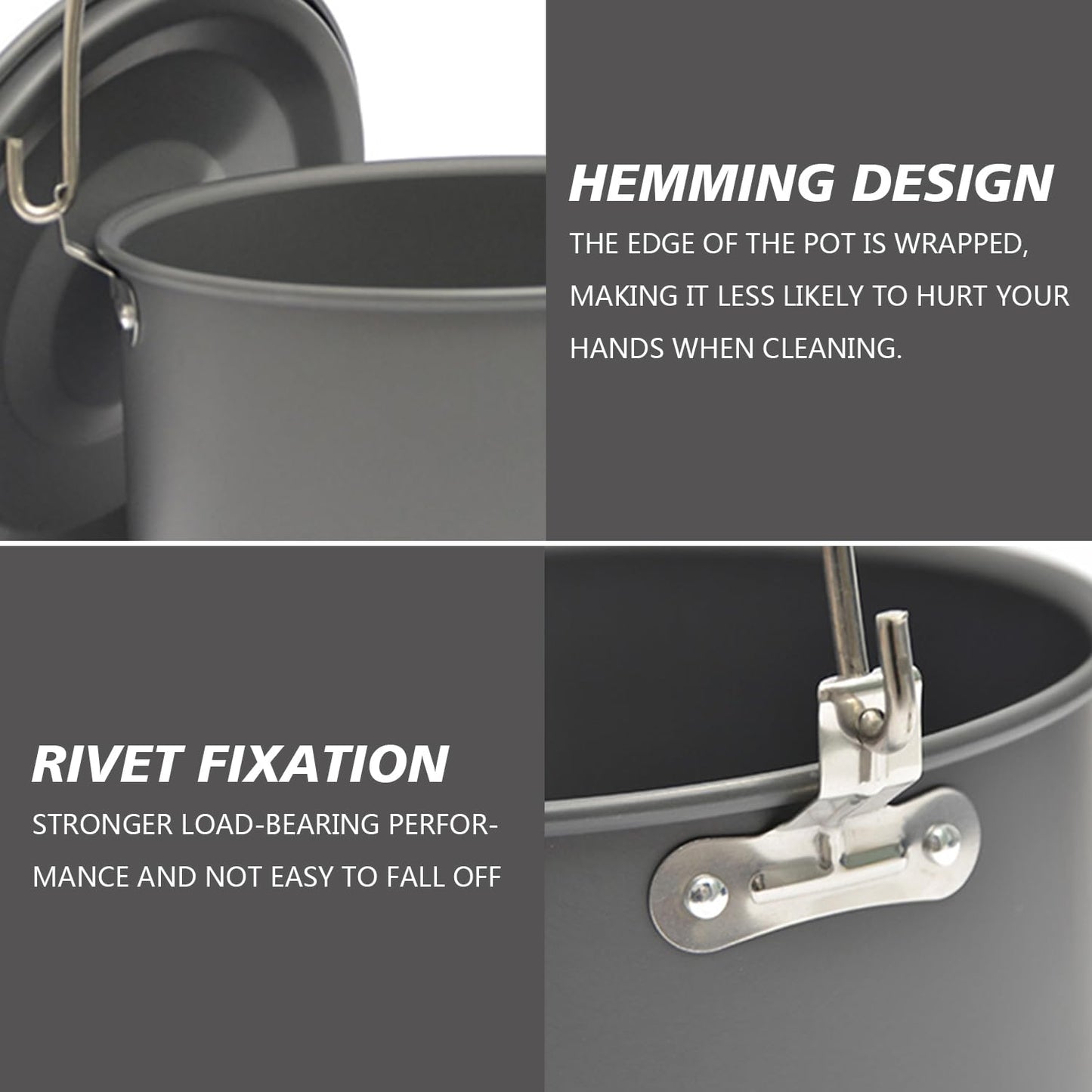 Aluminum Alloy Camping Hanging Pot with Lid Lifter Handle Lightweight 4200ml Portable Pot for Camping Cooking Hiking Picnic