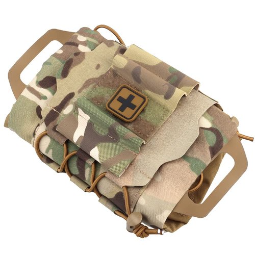 IFAK Med Pouch,Rapid/Quick Deploy First Aid Kit Pack, Two-Piece System Med Roll Carrier Hypalon Handle Hunting Bag