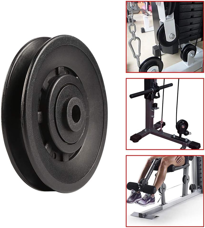 90mm(3.54inch) Universal Bearing Pulley Wheel for Cable Machine Gym Equipment Part Garage Door (2 PCS)