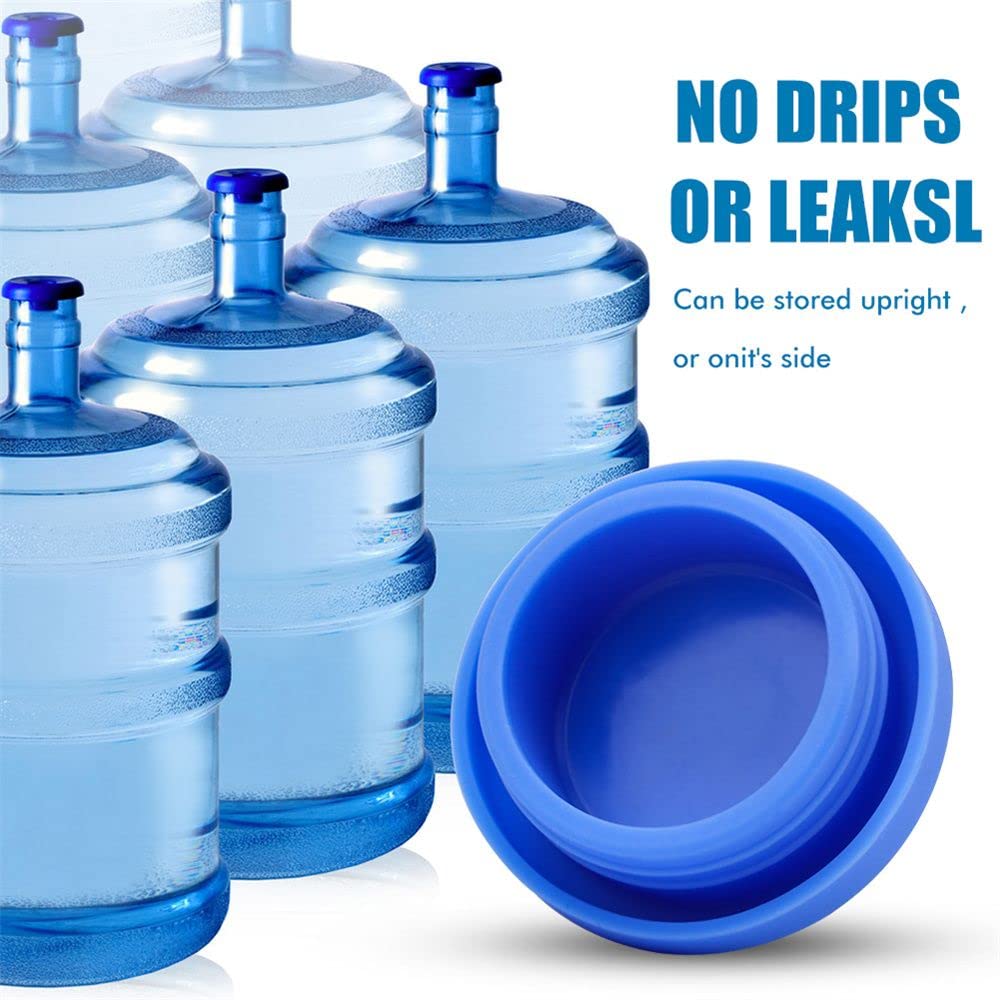 3PCS 5 Gallon Water Jug Cap, Reusable Silicone 55mm Water Bottle Snap Caps No Spill Top Cover Anti-Splash No Leak Convenient Easy to Install